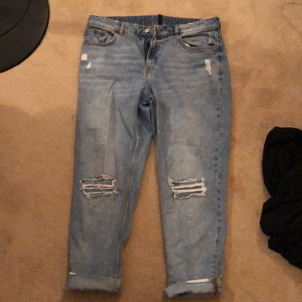Ripped boyfriend style jeans